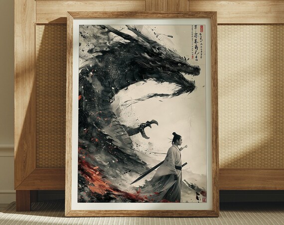 Japanese Dragon Painting Japanese Art Asian Wall Art Japanese Wall Art Gallery Wall Art Japan Art