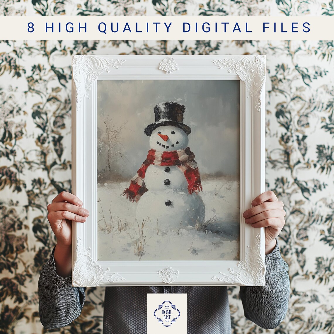 Cheerful Snowman With Black Top Hat And Red Scarf Winter Poster - Image 3