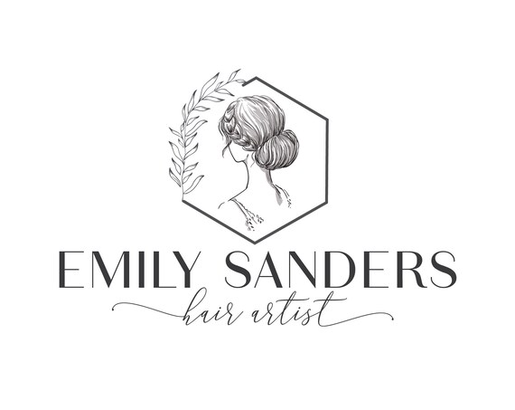 Premade Logo Design Woman Silhouette Logo Hair Salon Logo Photography Logo Women Boutique Beauty Salon Logo Makeup Artist Logo Cameo Logo