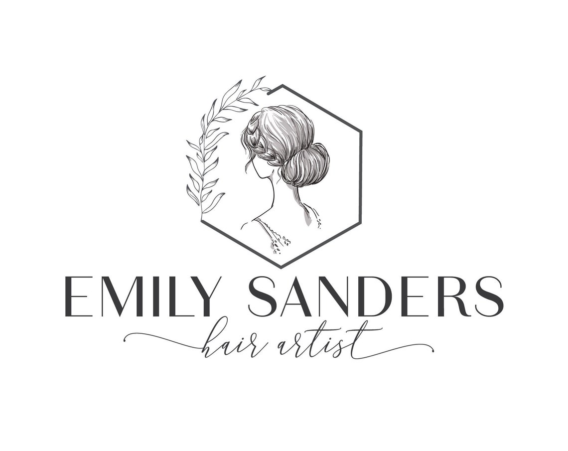 Premade Logo Design Woman Silhouette Logo Hair Salon Logo Photography Logo Women Boutique Beauty Salon Logo Makeup Artist Logo Cameo Logo