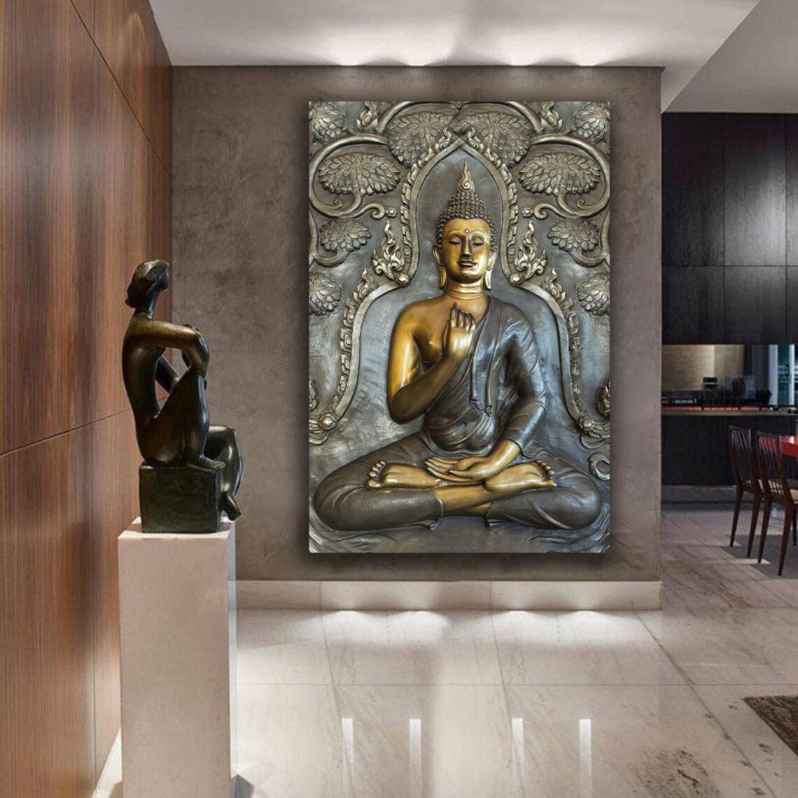 Buddha Meditation Art Print, Asian Buddhist Decor