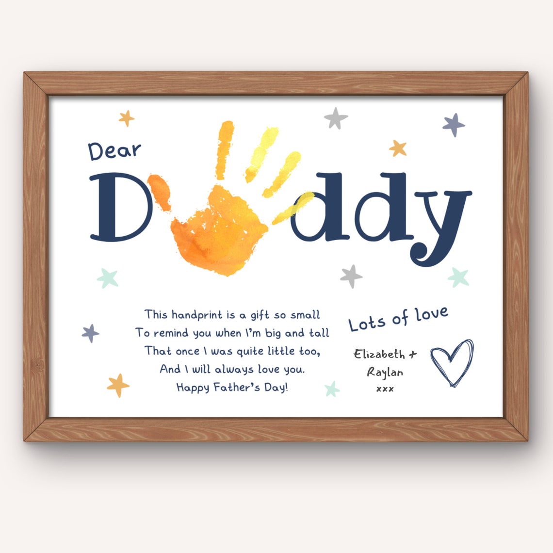 Fathers Day Handprint Craft Art Print For Dad - Image 2