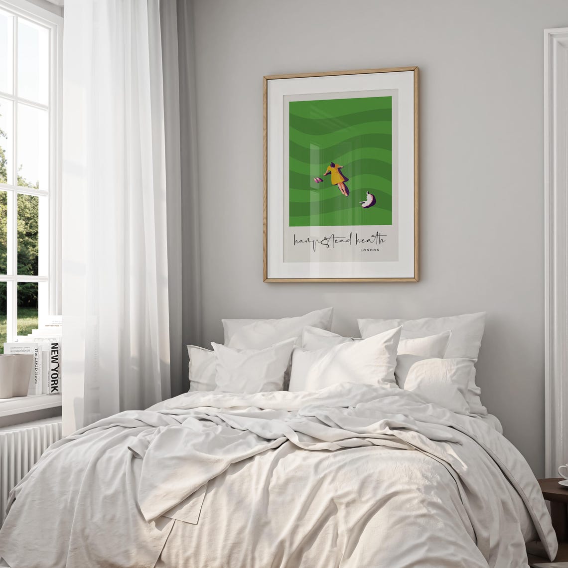 Hampstead Heath London Picnic Green Park Minimal Travel Poster - Image 2