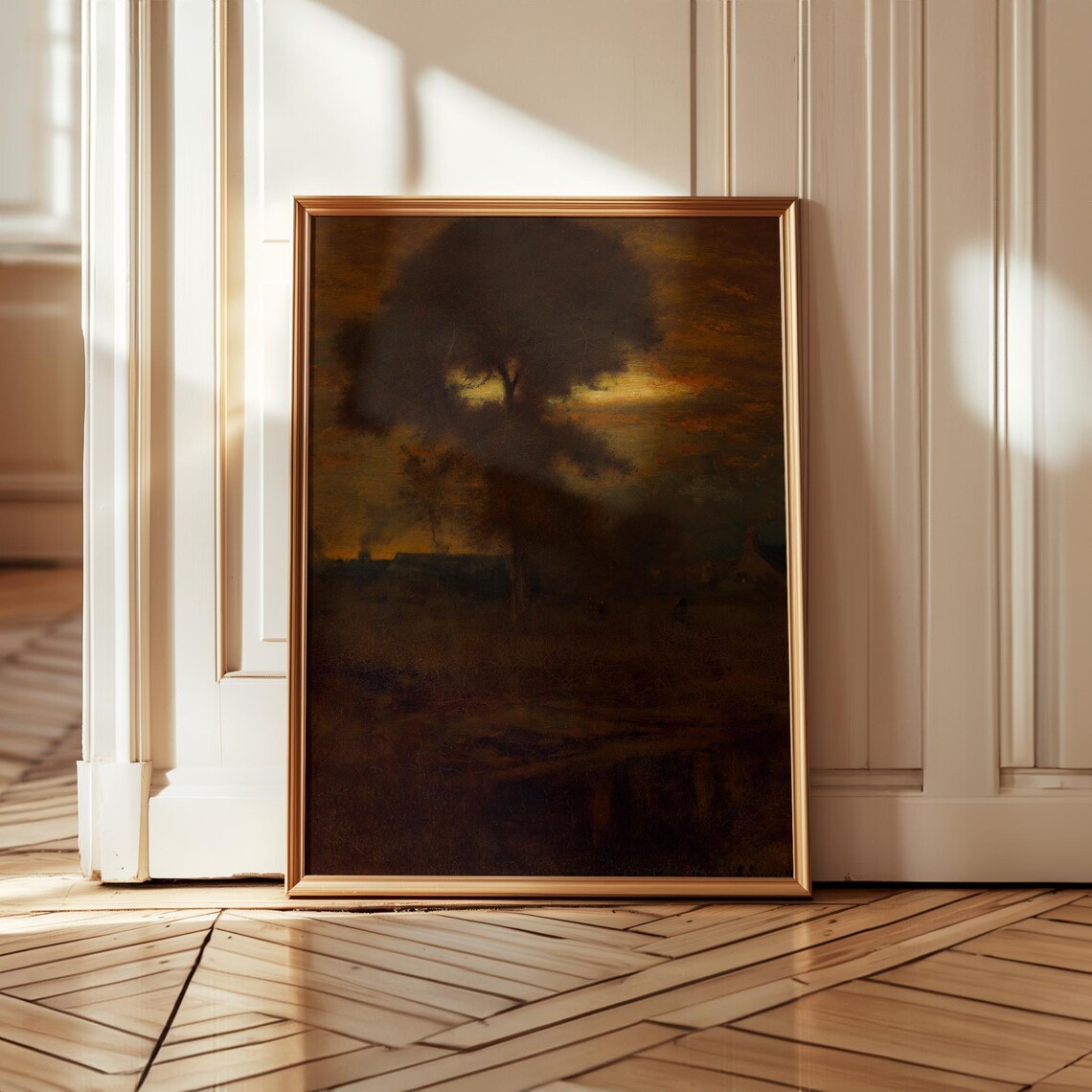 Moody Rustic Landscape Vintage Landscape Painting - Image 3
