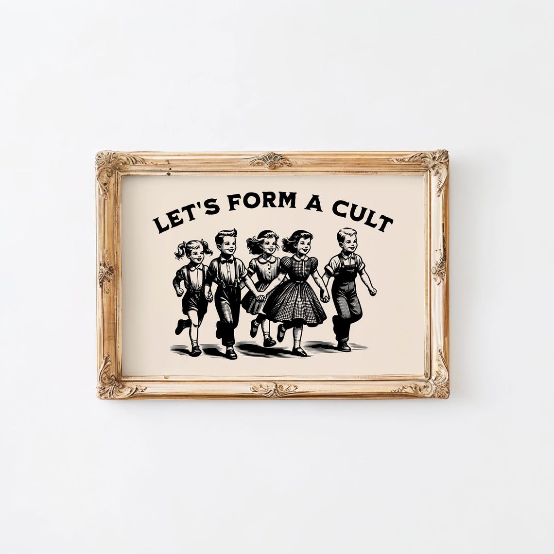 Lets Form A Cult Vintage Retro Poster - Image 2