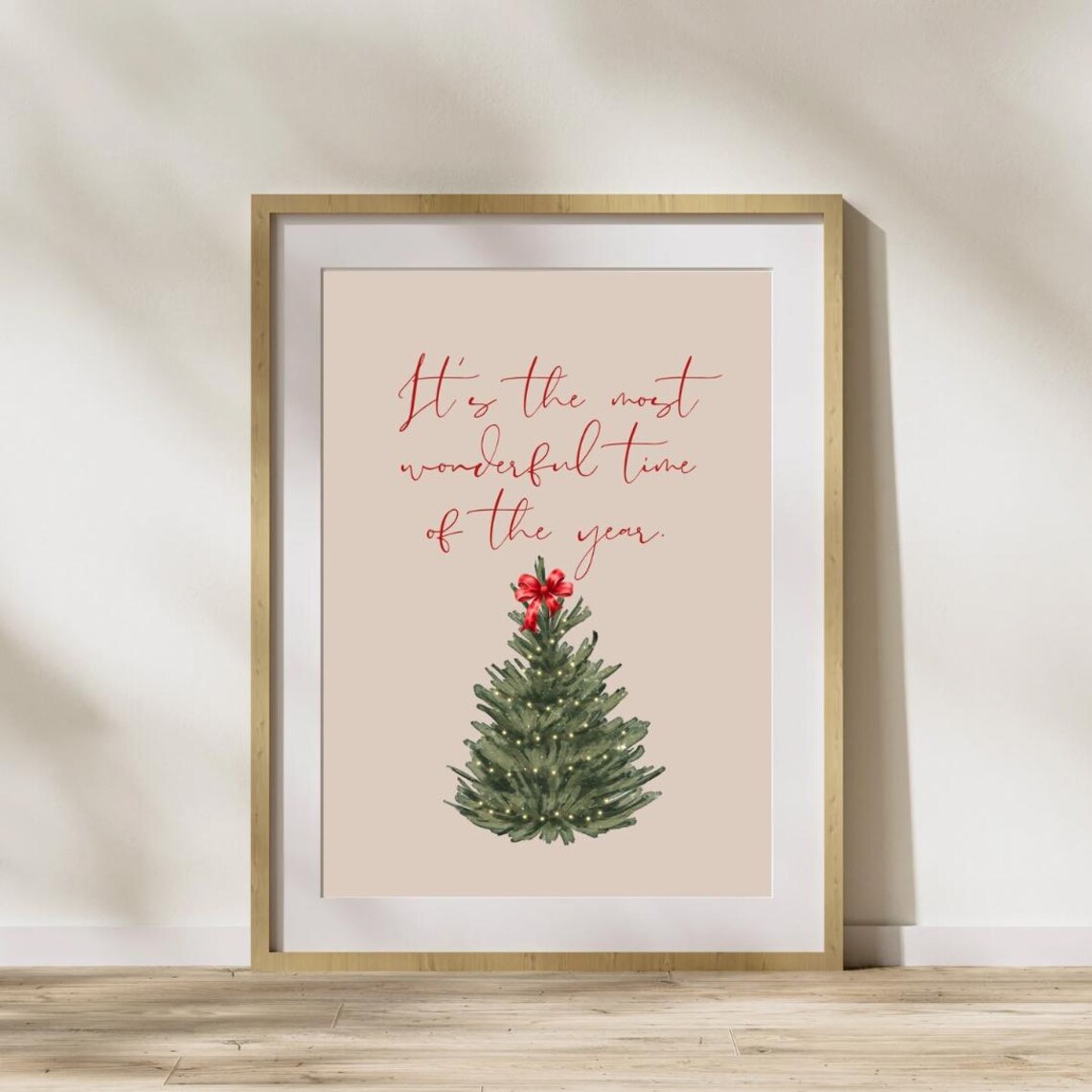 Its The Most Wonderful Time Of The Year Beige Christmas Poster - Image 3