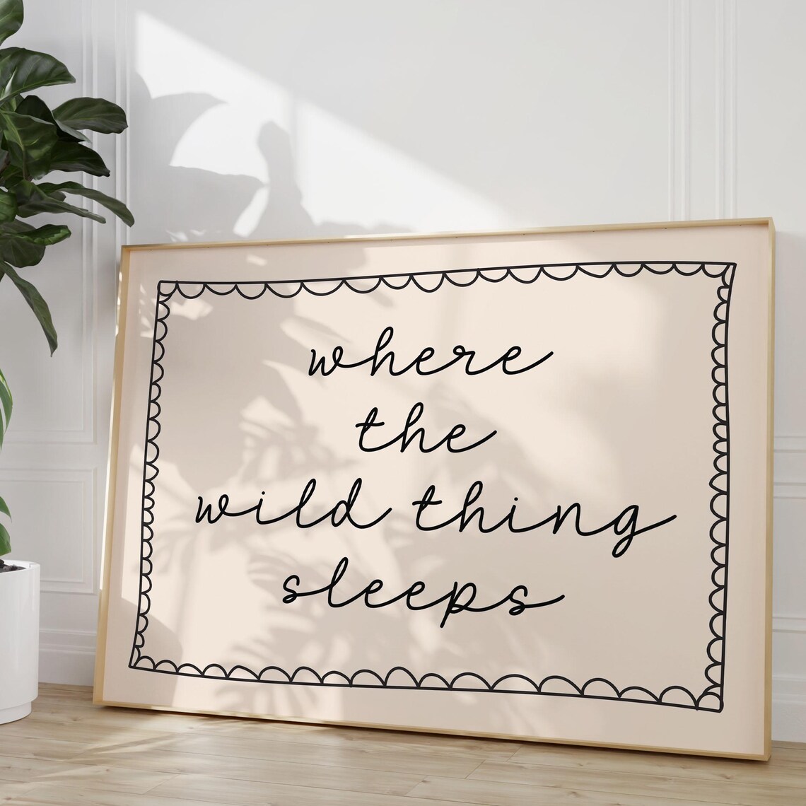 Where The Wild Thing Sleeps Scalloped Border Kids Room Poster