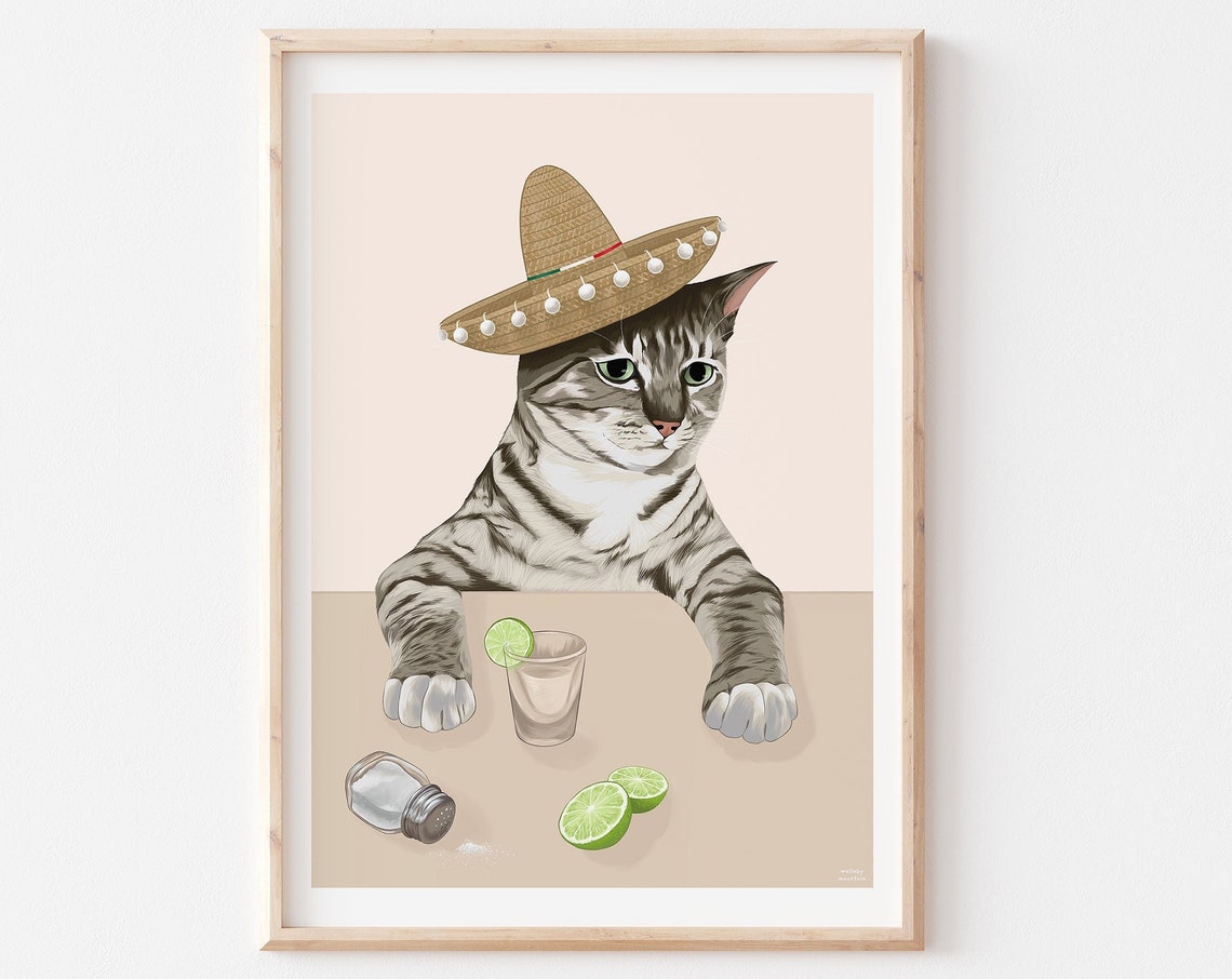 Cat Cat - Contemporary Travel Poster
