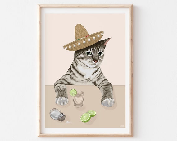 Cat Cat - Contemporary Travel Poster