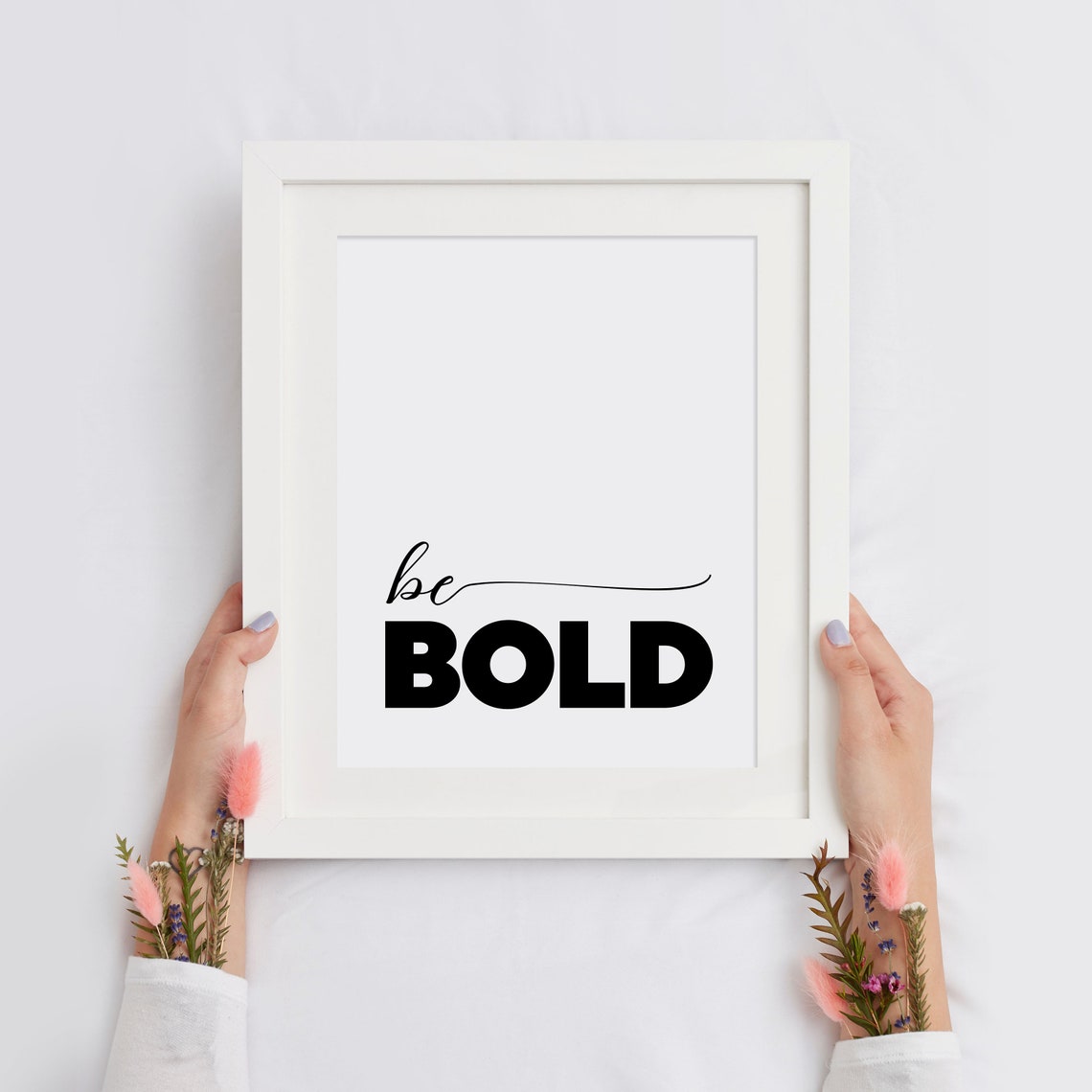 Be Bold Modern Typography Quote Poster Minimalist Inspirational Art - Image 2