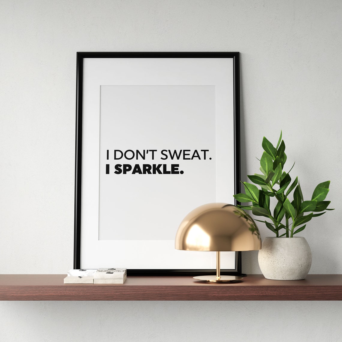I Don't Sweat I Sparkle Funny Gym Fitness Quote Typography Poster - Image 3