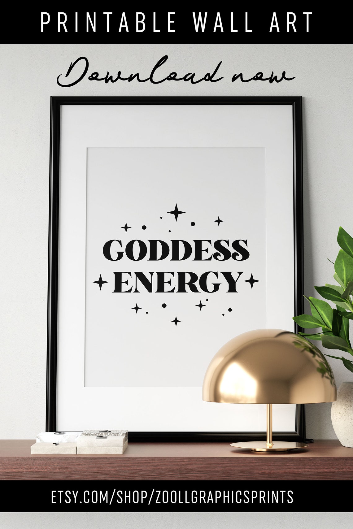 Goddess Energy Divine Feminine Spiritual Stars Quote Wall Art - Image 3