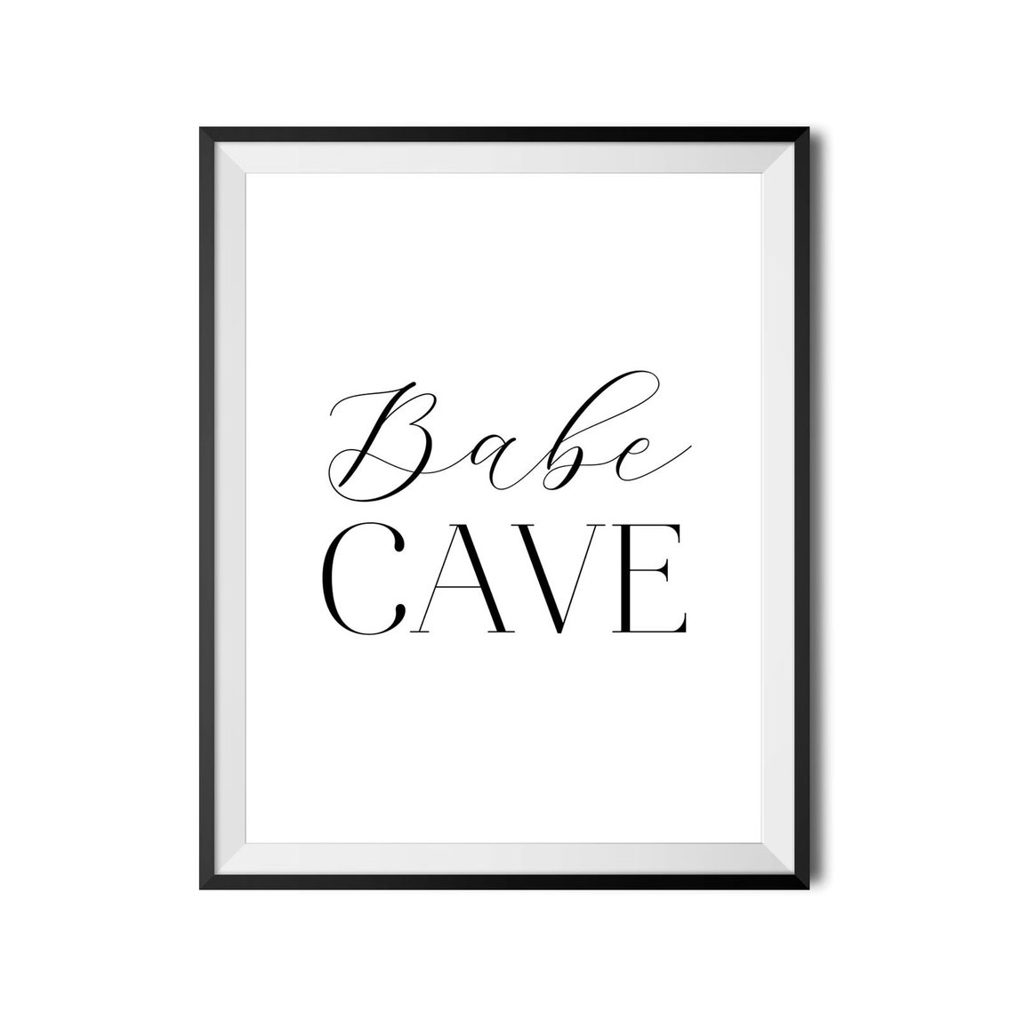 Babe Cave Sign Funny Bedroom Quote Minimalist Typography Poster - Image 4