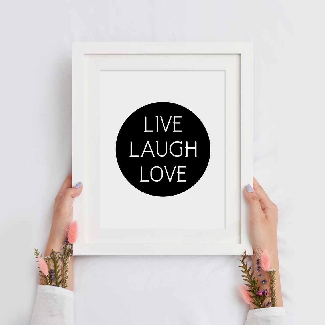 Live Laugh Love Classic Warm Home Decor Circle Design Poster - Image 3