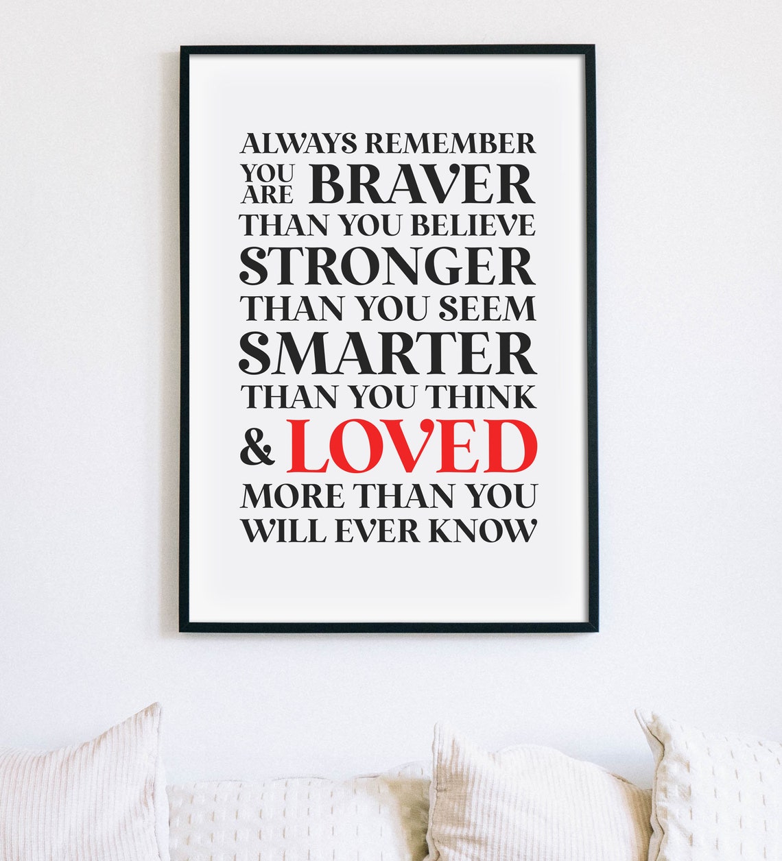 Always Remember You Are Braver Inspirational Kids Quote Poster - Image 2
