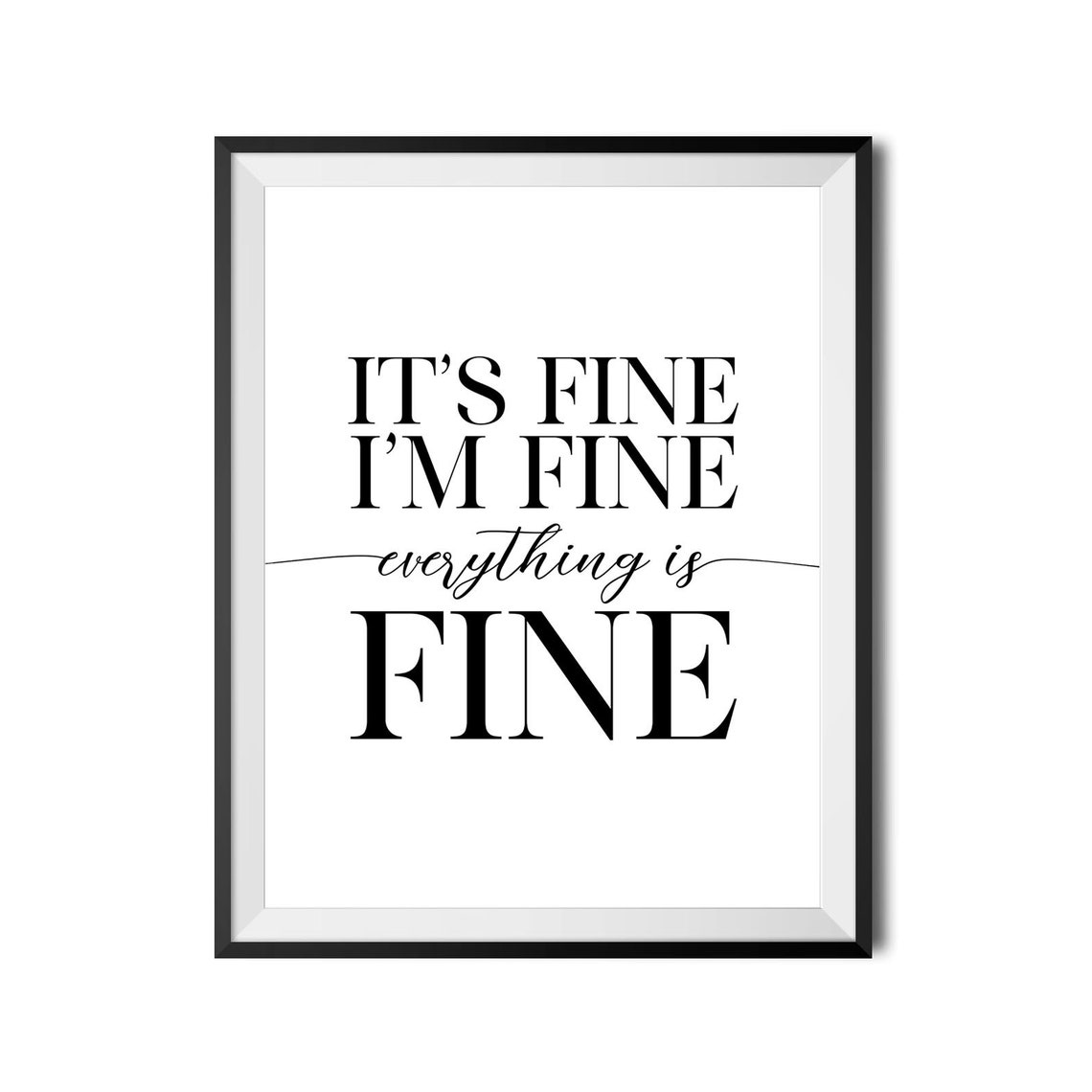It's Fine I'm Fine Everything Is Fine Sarcastic Funny Quote Poster - Image 4