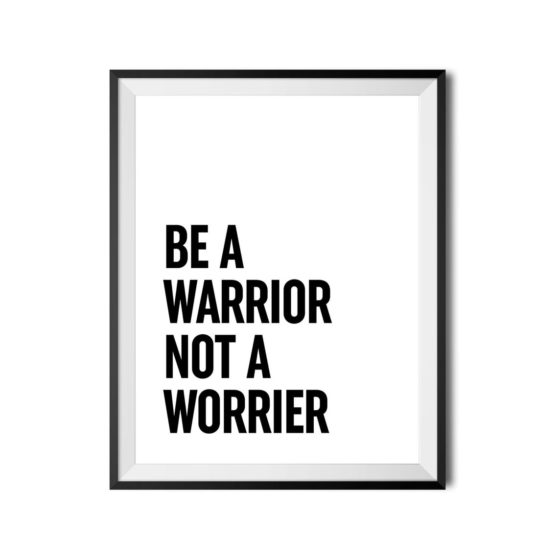 Be A Warrior Not A Worrier Motivational Quote Poster Office Gym - Image 4