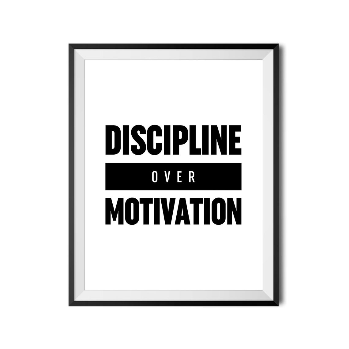 Discipline Over Motivation Bold Fitness Mindset Gym Quote Poster - Image 4