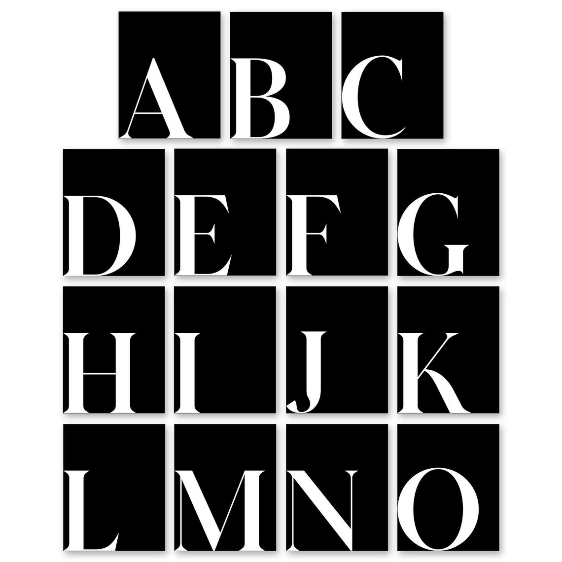 Letter A Monogram Serif Black White Initial Minimalist Art Print - Image 2