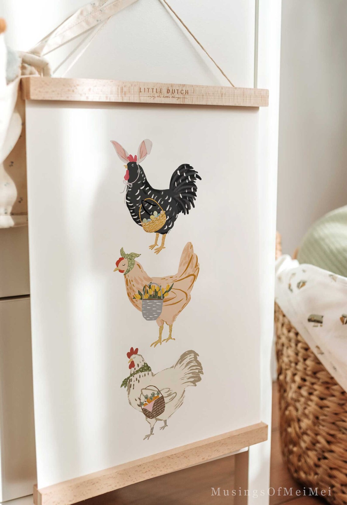 Easter Chickens Print, Farmhouse Spring Wall Art - Image 3