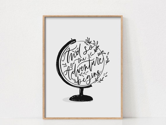 Minimalist Adventure Globe Art Print, Nursery Decor