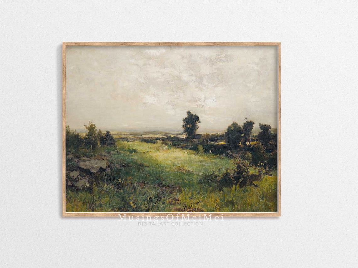 Vintage Country Landscape Painting, French Travel Poster