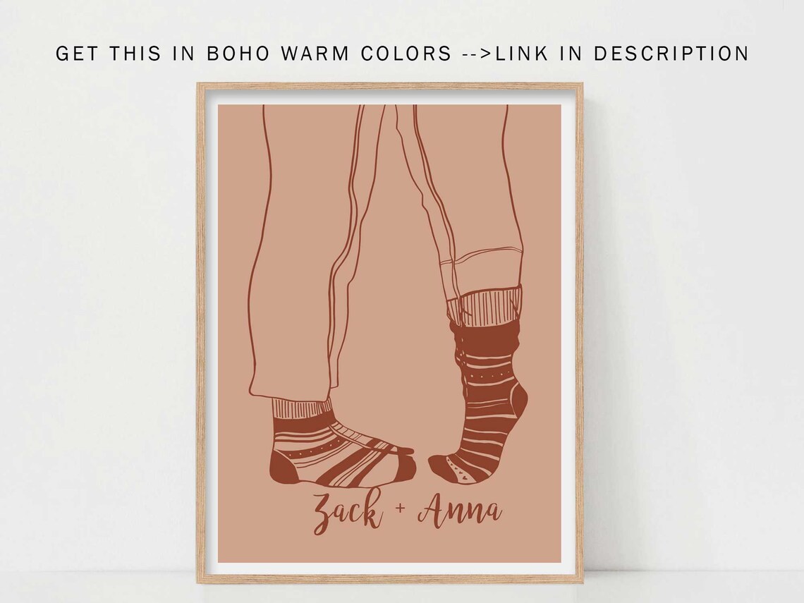 Custom Couple Portrait Valentine Print, Personalized - Image 2