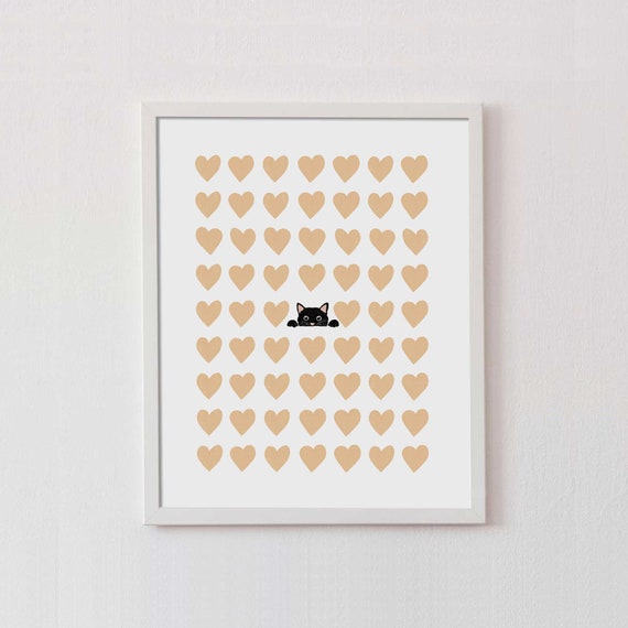 Cat Valentines Where's The Heart Art Print