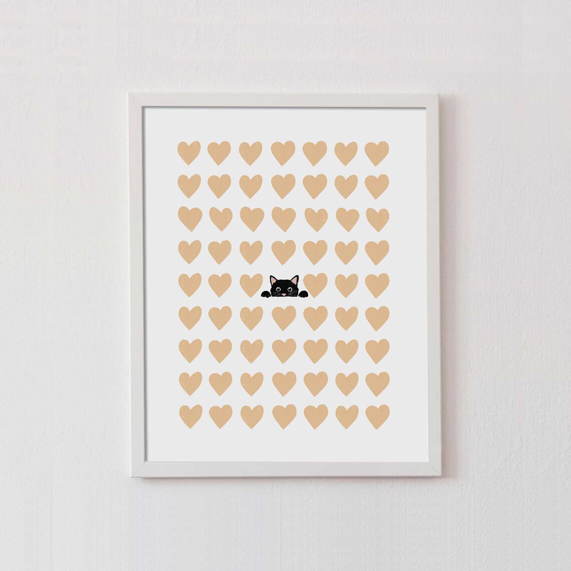 Cat Valentines Where's The Heart Art Print