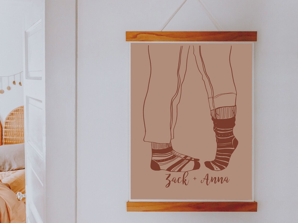 Personalized Couple Portrait Minimalist Wall Art - Image 3