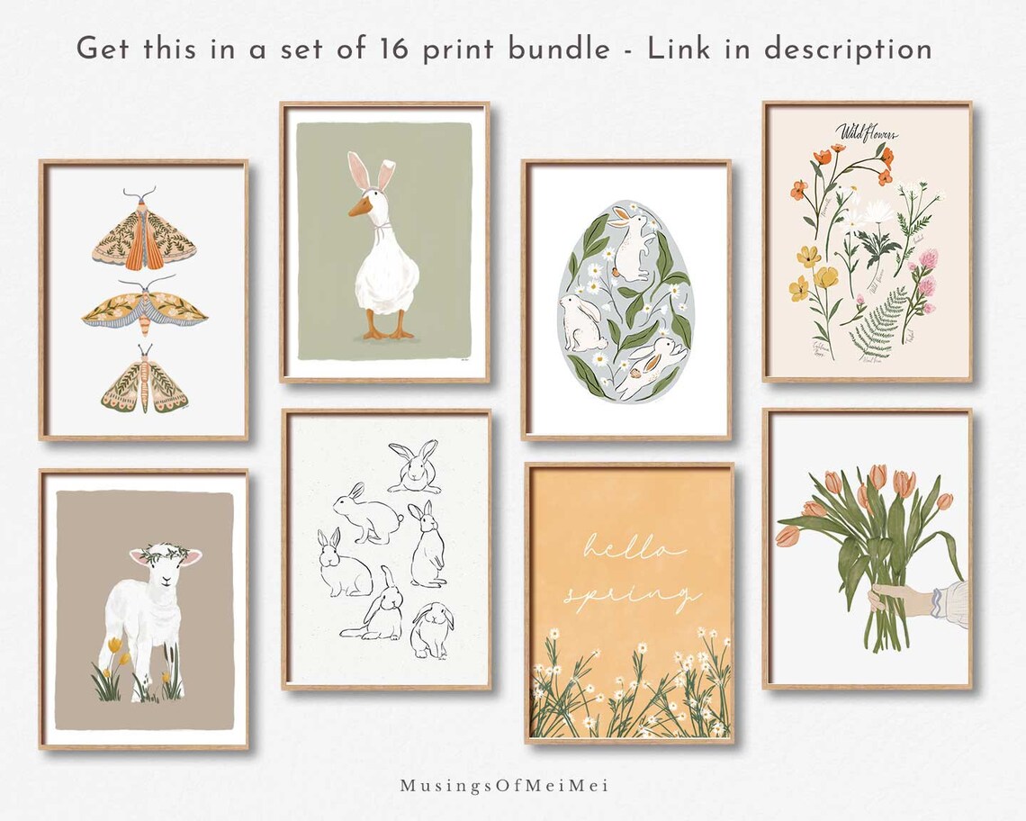 Easter Duck Boho Nursery Art Print, Neutral Decor - Image 3