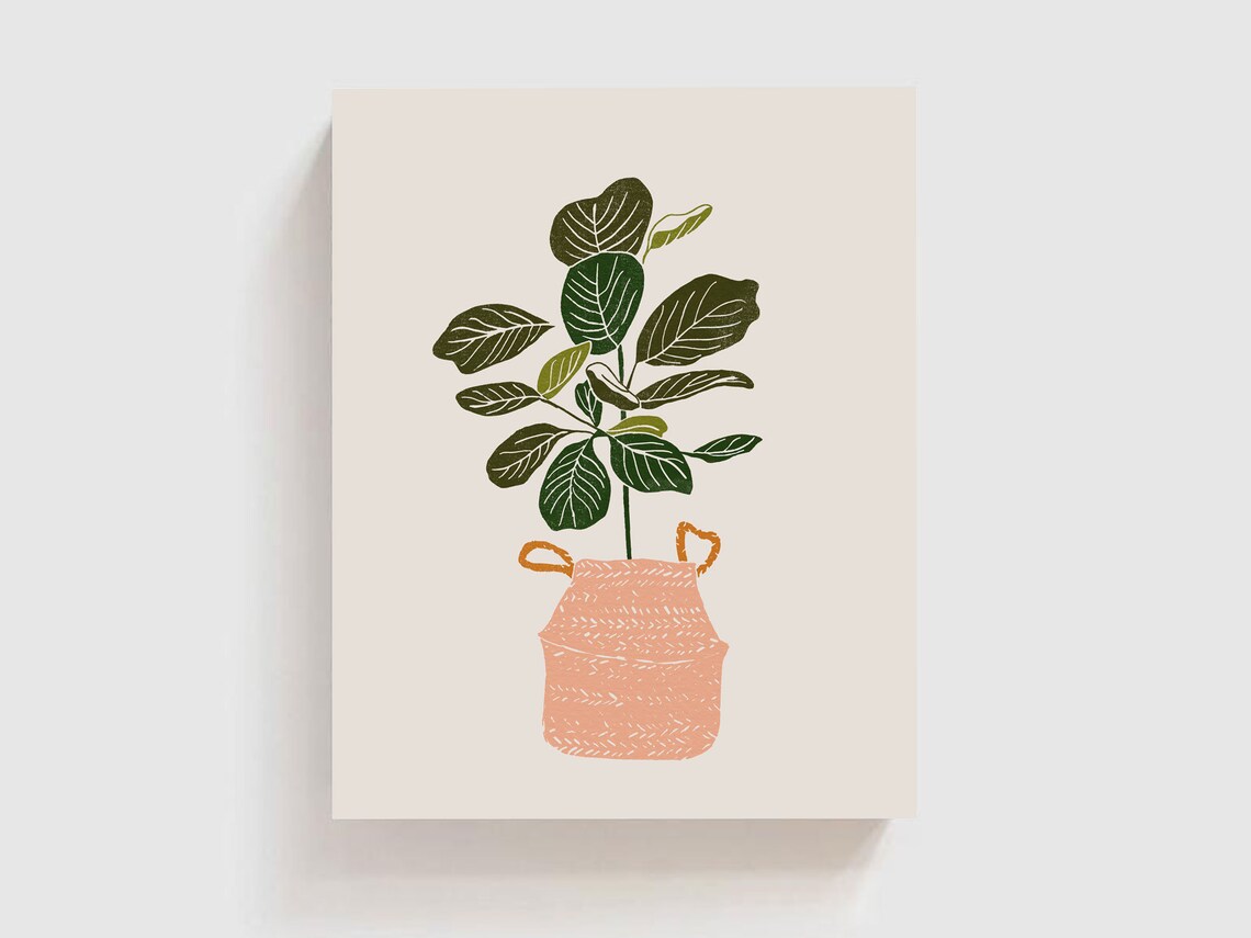 Boho Fiddle Leaf Fig Botanical Art Print, Nursery Decor - Image 3