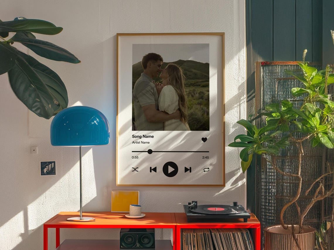 Custom Spotify Song Wedding Photo Personalized Couple Gift Wall Art - Image 4