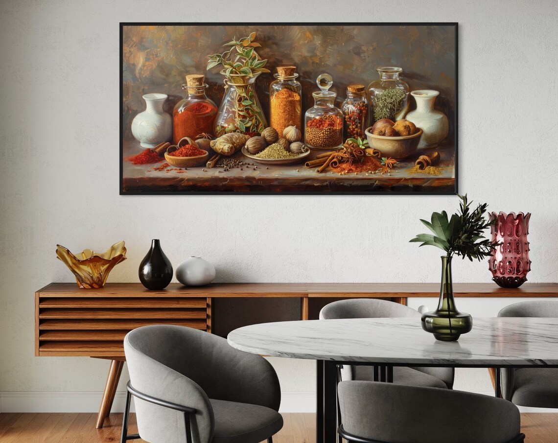 Herbs And Spices Farmhouse Kitchen Art Print