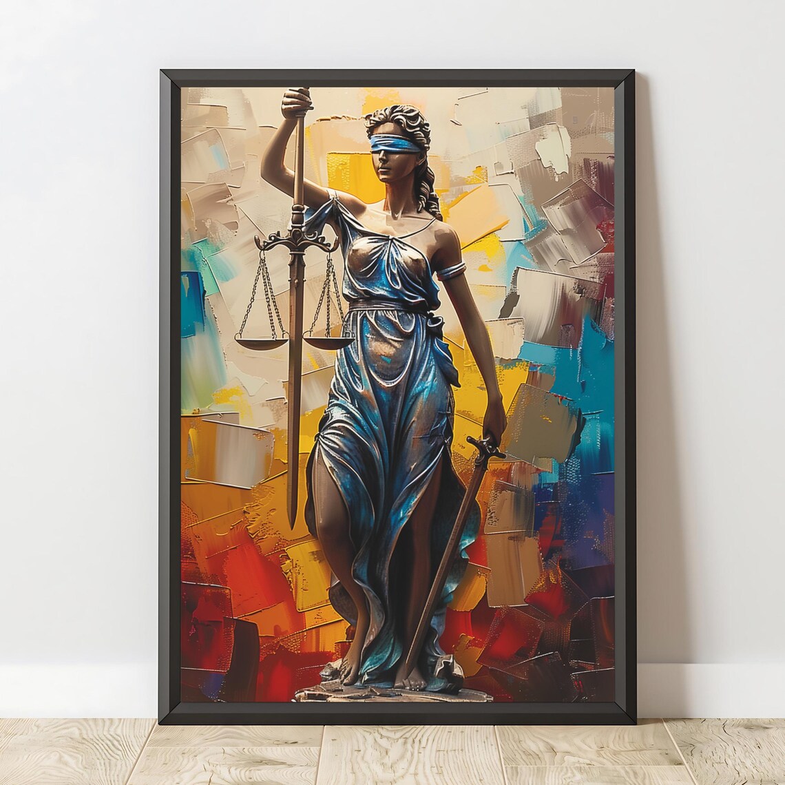 Abstract Lady Justice Art Print, Legal Decor - Image 2