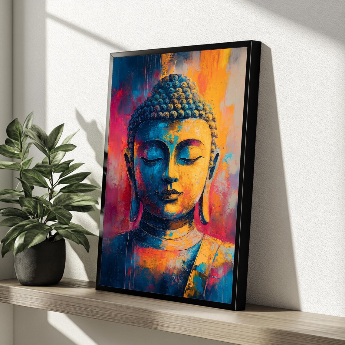 Colorful Buddha Art Print, Zen Meditation Decor