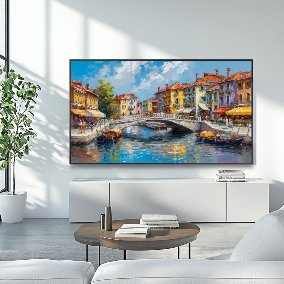 Venice Italy Canal Stone Bridge Gondolas Colorful Travel Poster - Image 4