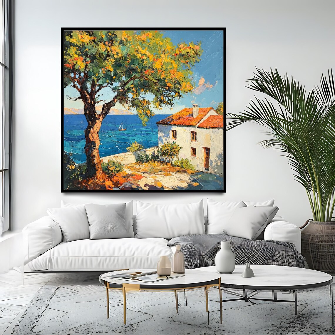 Mediterranean Coastal Landscape, Rustic Travel Poster - Image 4