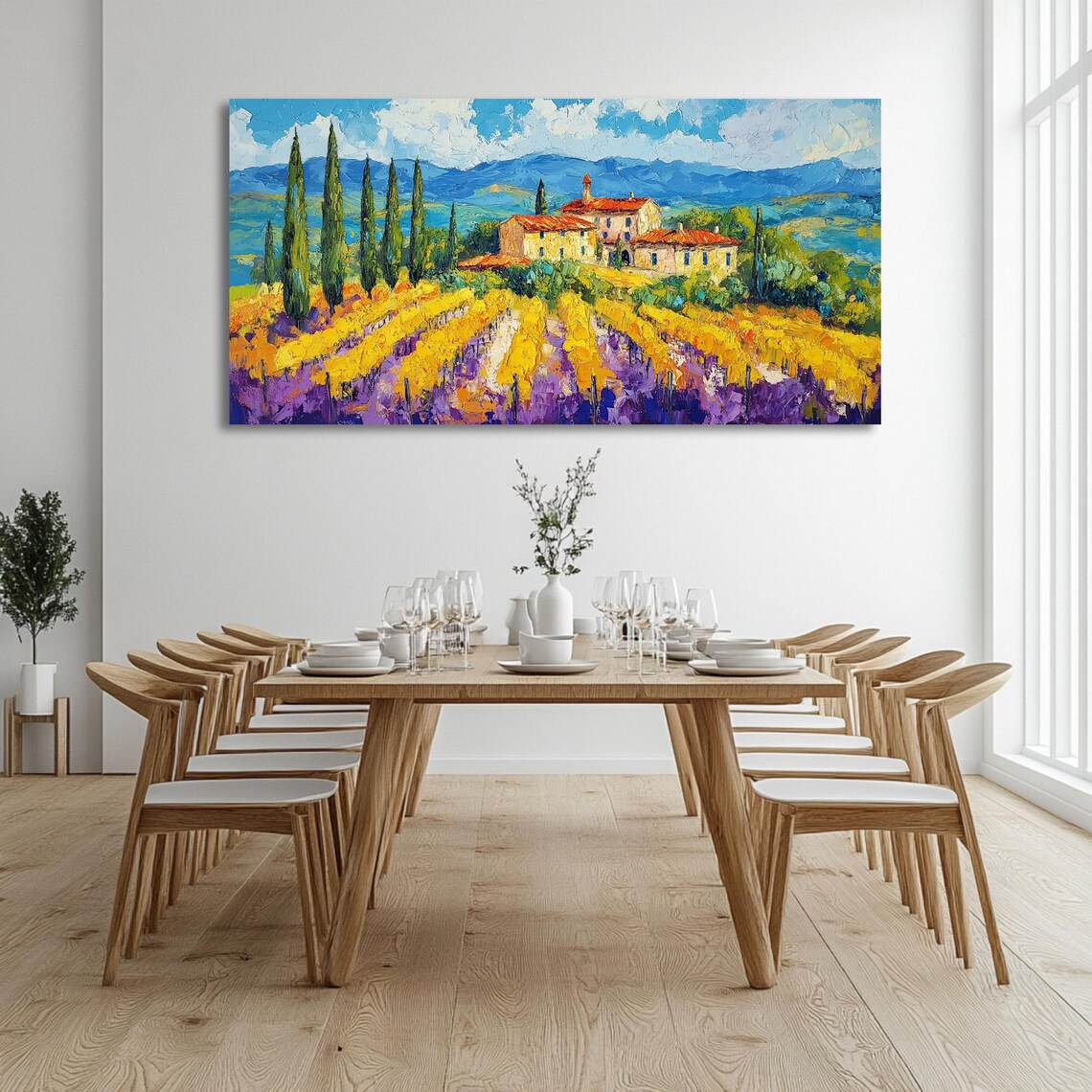 Tuscan Vineyard Panoramic Landscape Wall Art - Image 3