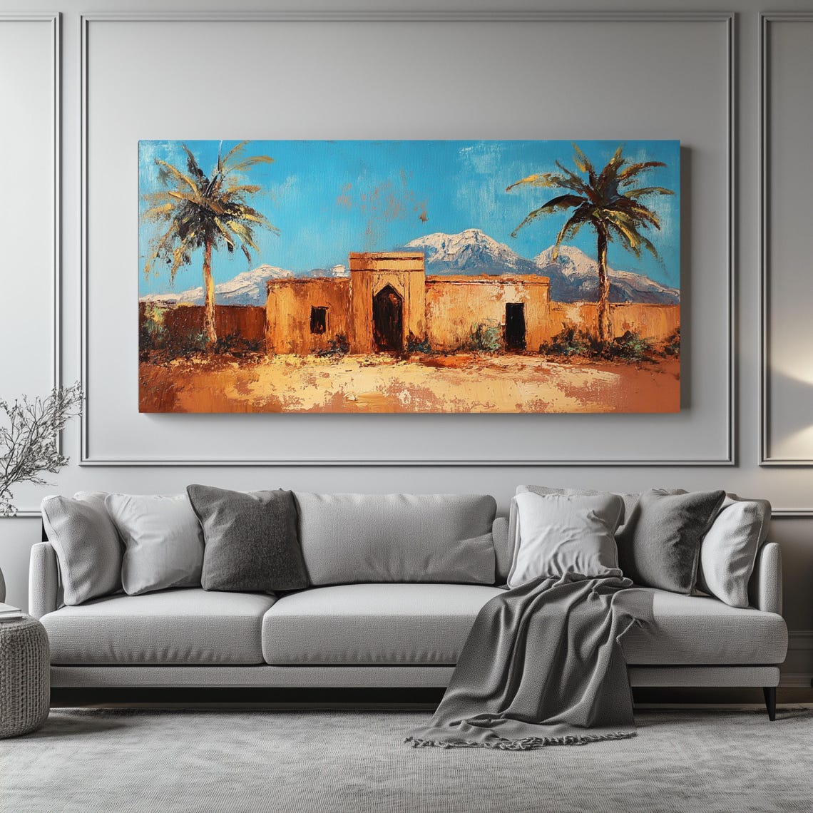 Moroccan Adobe Village Palms Atlas Mountains Desert Art Poster - Image 4