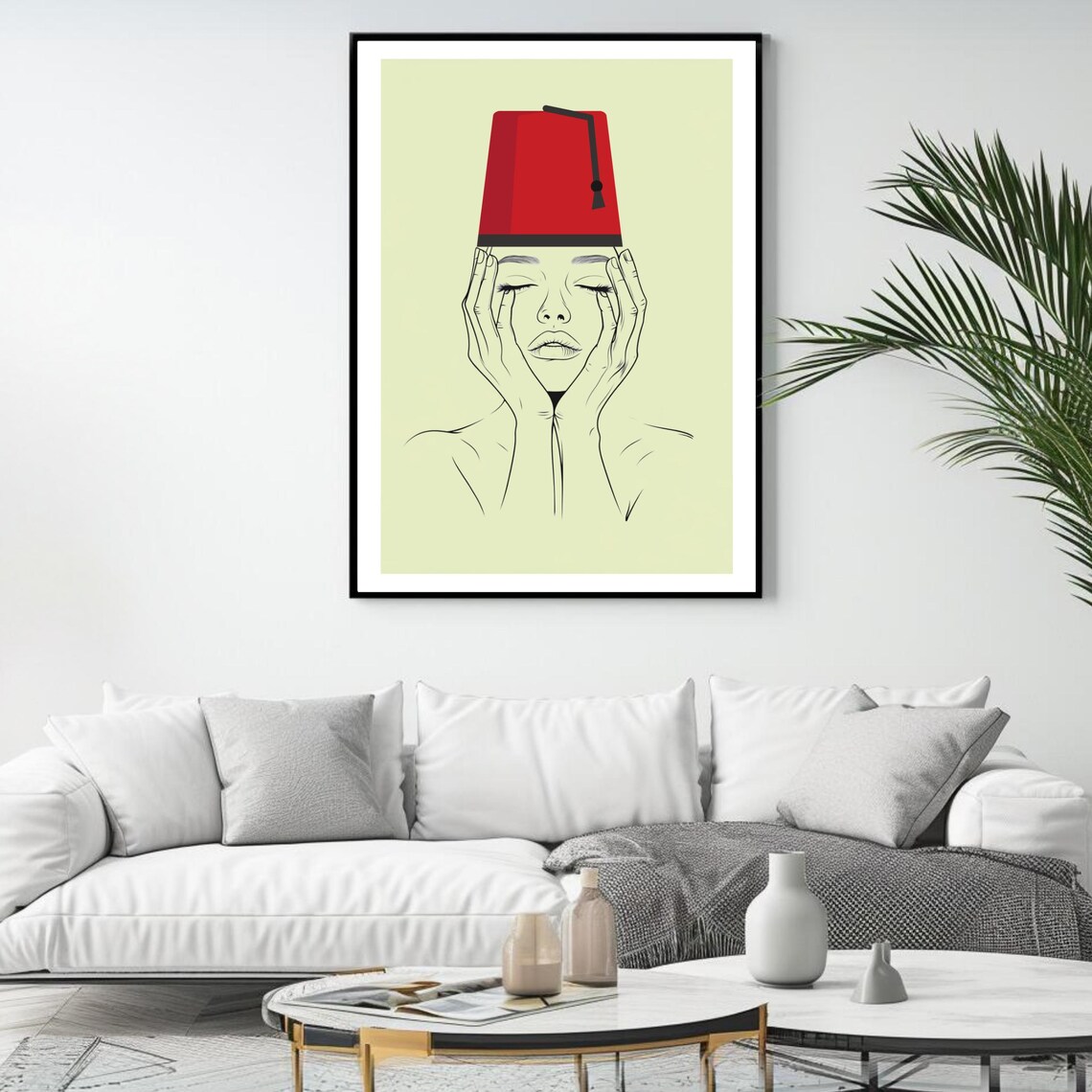 Tarboosh Arabic Art Print, Modern Middle Eastern Decor - Image 4