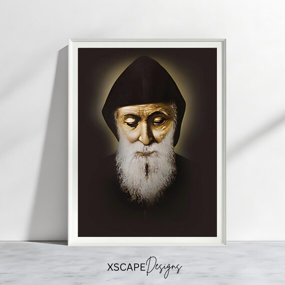 Saint Charbel Portrait Lebanese Catholic Saint Spiritual Religious Wall Decor Print