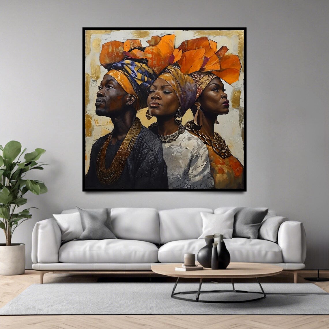 African Heritage Wall Art Print Cultural Portrait Square Artistic Poster - Image 4