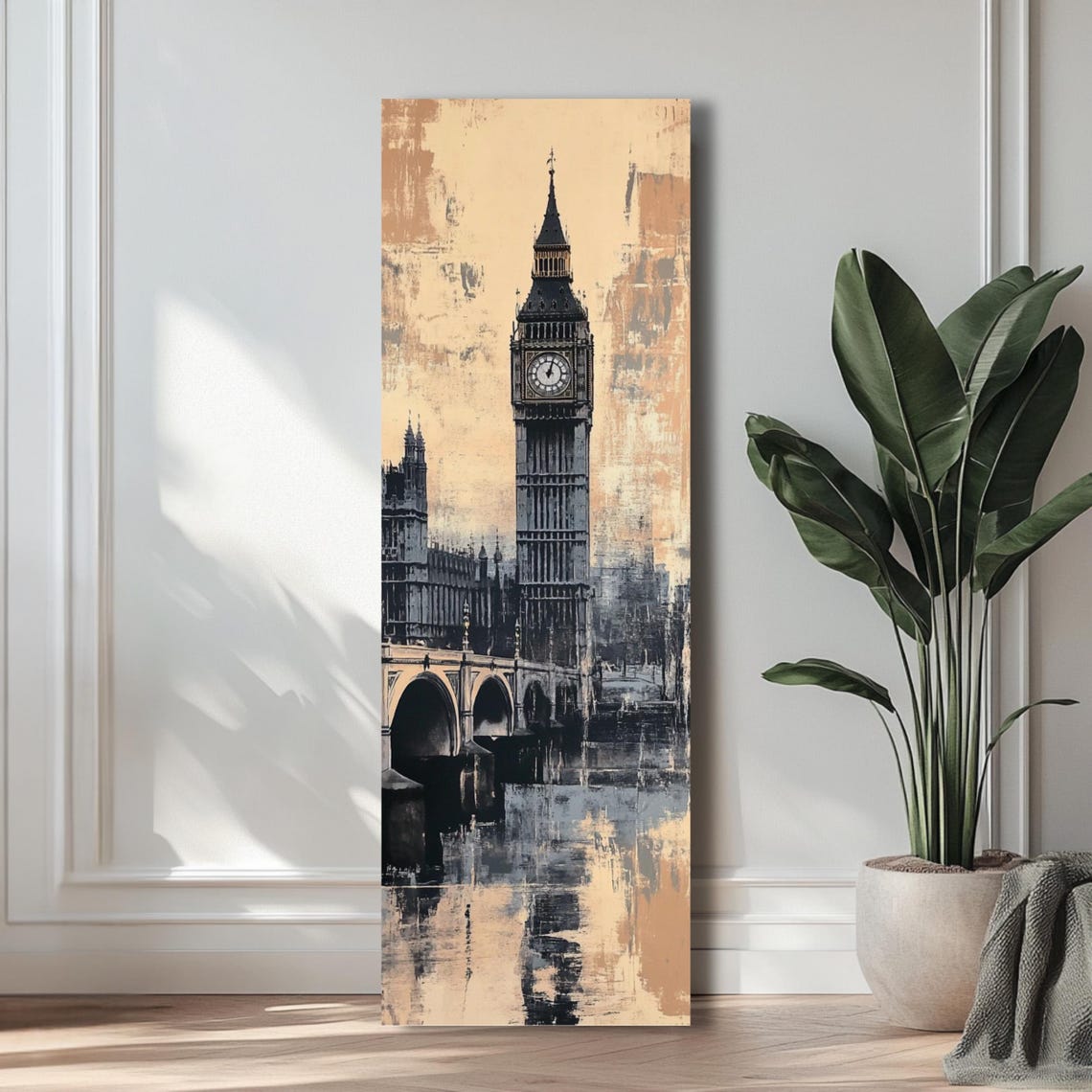 Big Ben Westminster Bridge Vintage London Cityscape Vertical Poster - Image 3