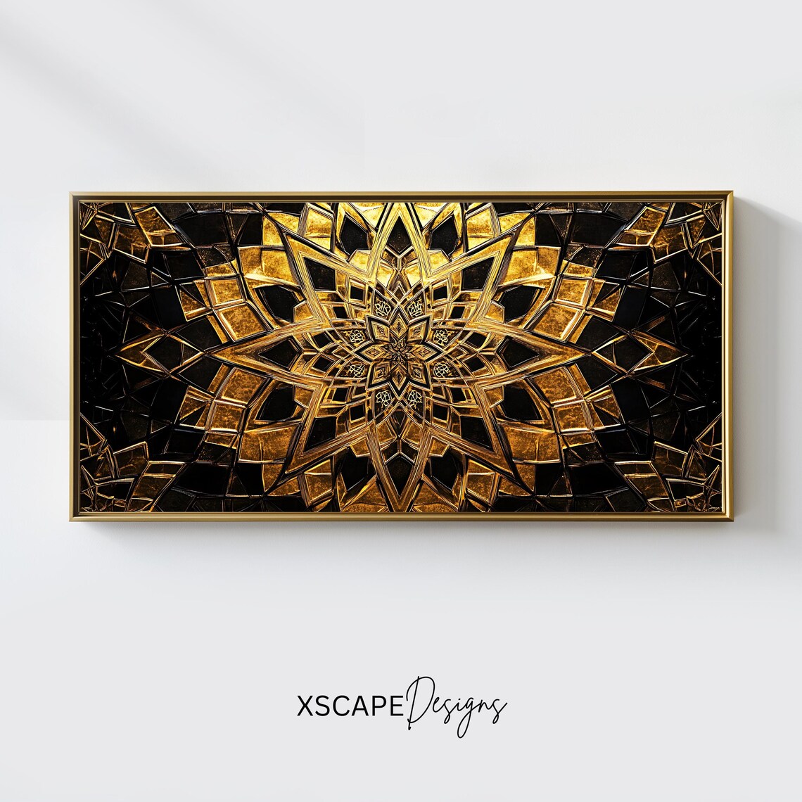 Islamic Geometric Wall Art, Gold Mandala