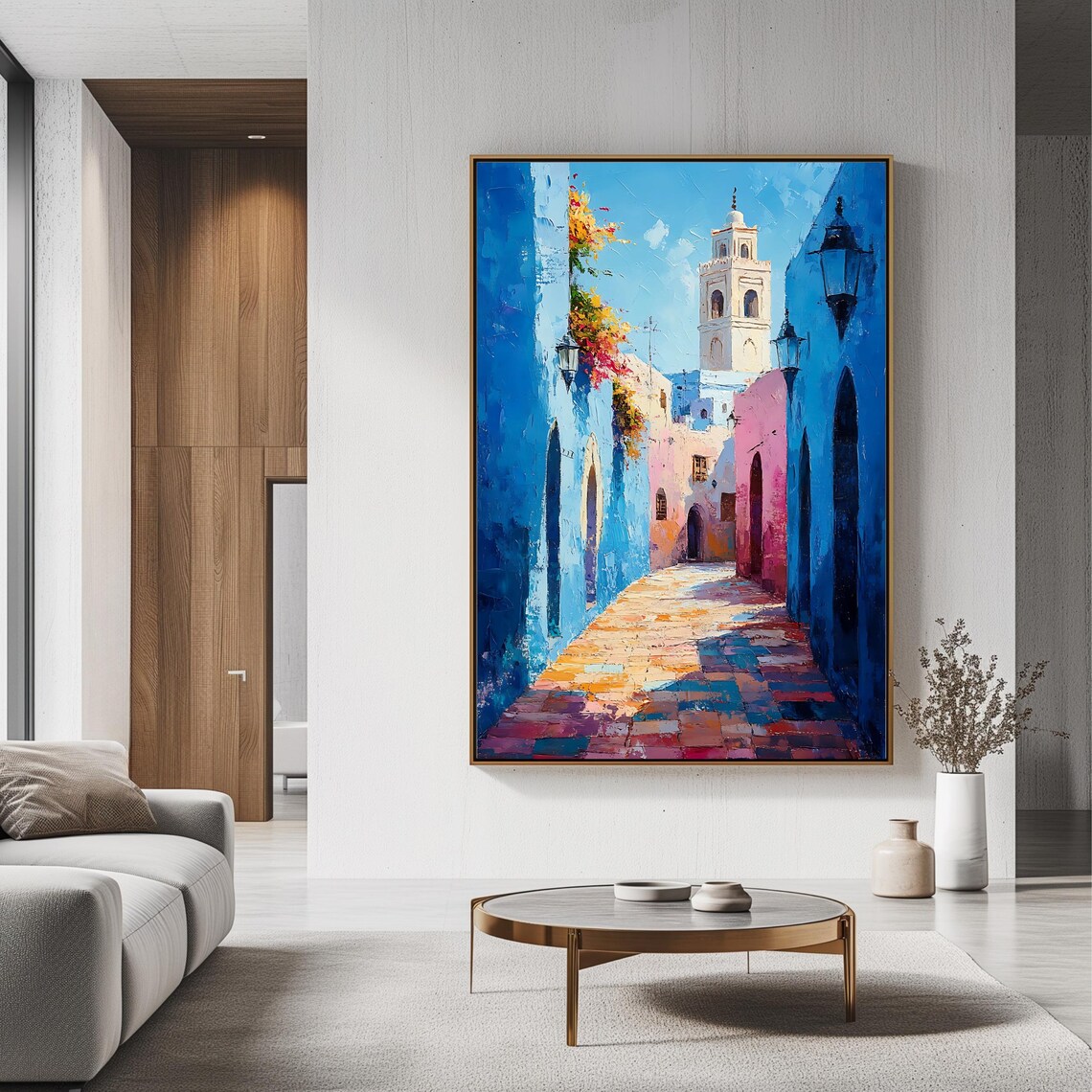 Moroccan Village Street, Islamic Decor Art Print - Image 3