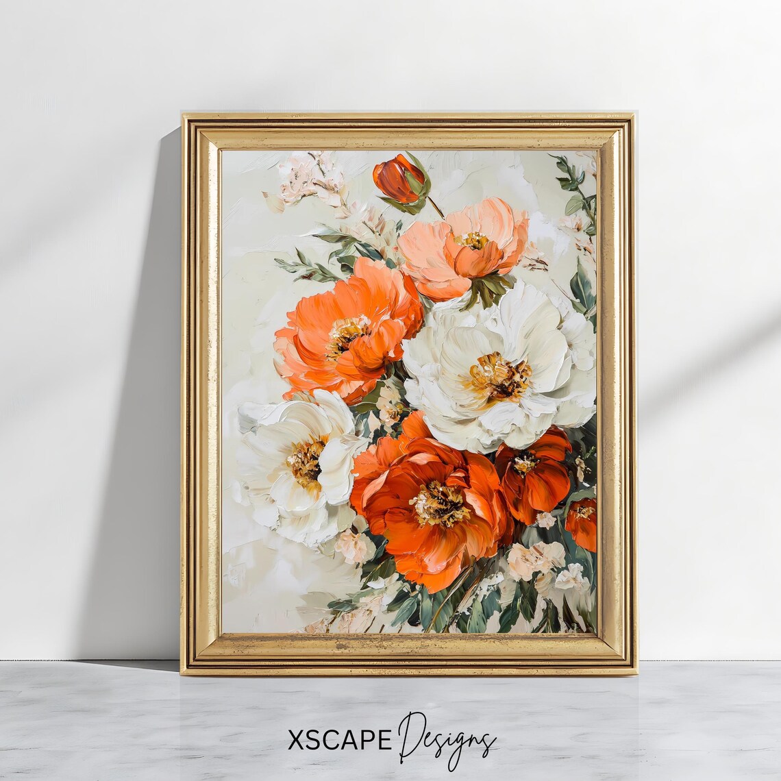 Vintage Neutral Floral Art, Timeless Decor