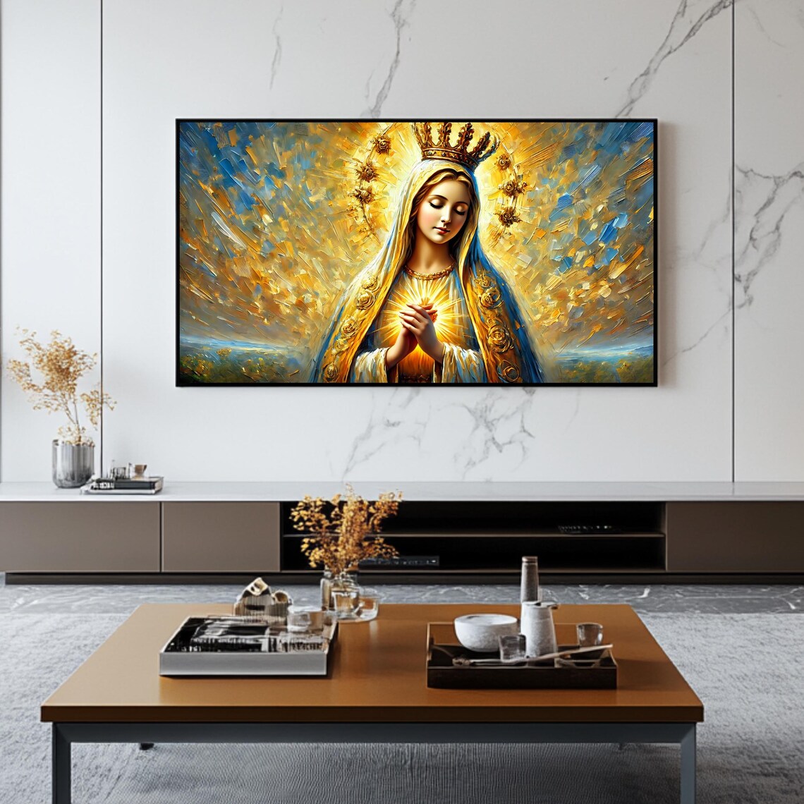 Blessed Virgin Mary Religious Wall Decor, Art Print - Image 2