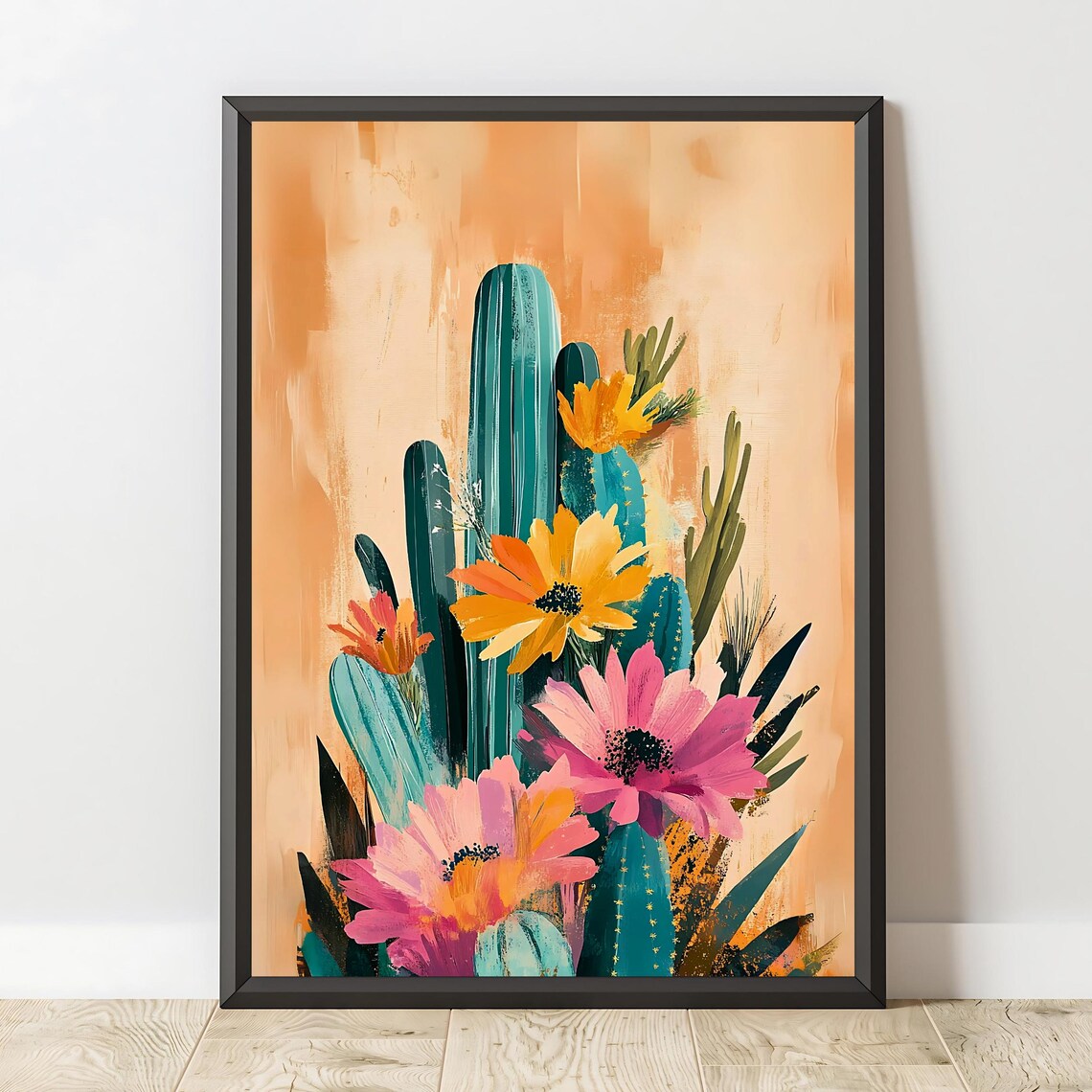 Cactus Floral Artwork, Southwestern Boho Decor - Image 3