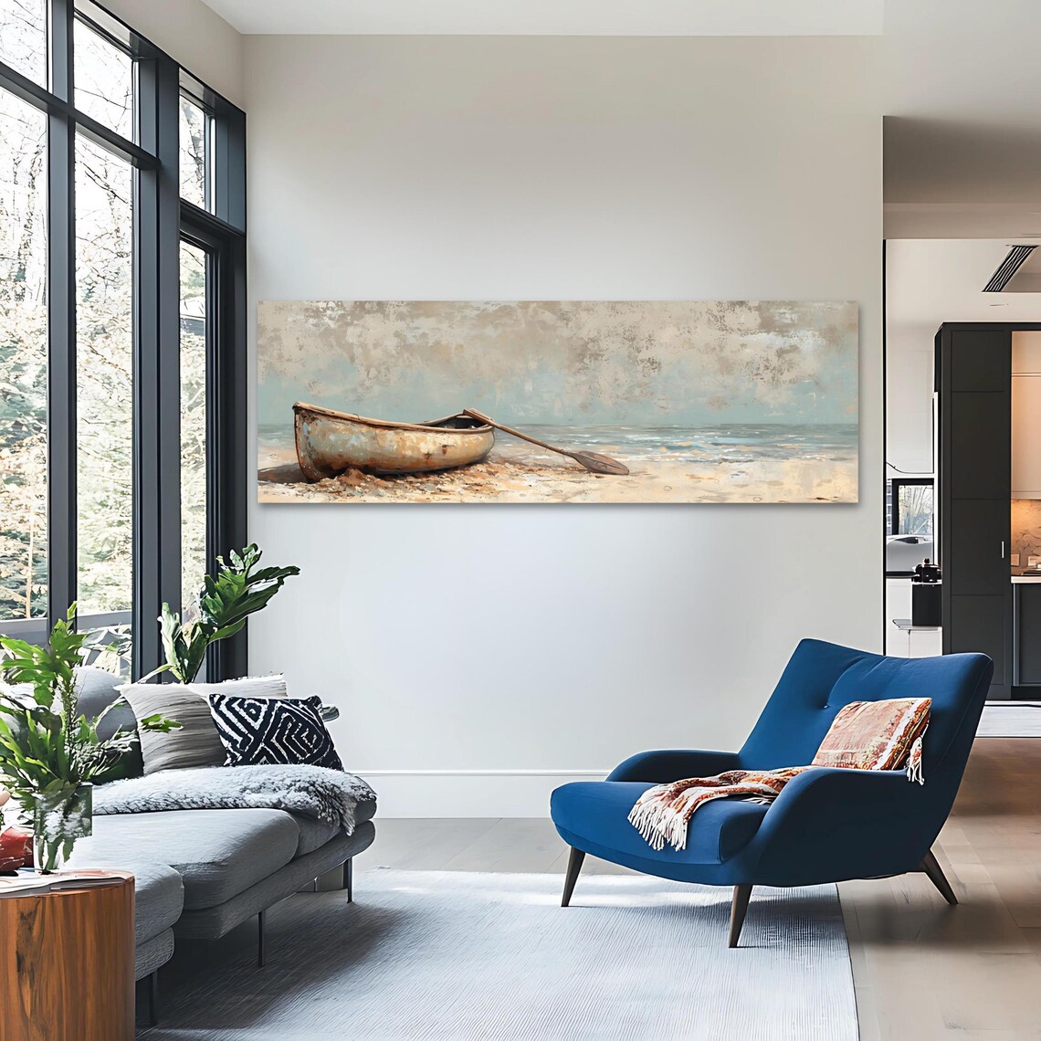 Rustic Boat Art Print, Elegant Nautical Artwork - Image 3